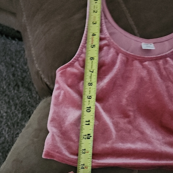 BUNDLE 2 Pink tops! Ruffled Lace-Up Crop Top And Satin Type Other - Picture 8 of 9